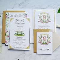 UV Printing Invitation Card With Envelope Thank You Card